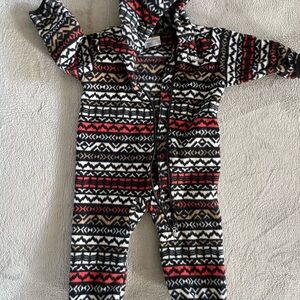 Columbia Kids Patterned Hooded Jacket - Red, Black, White